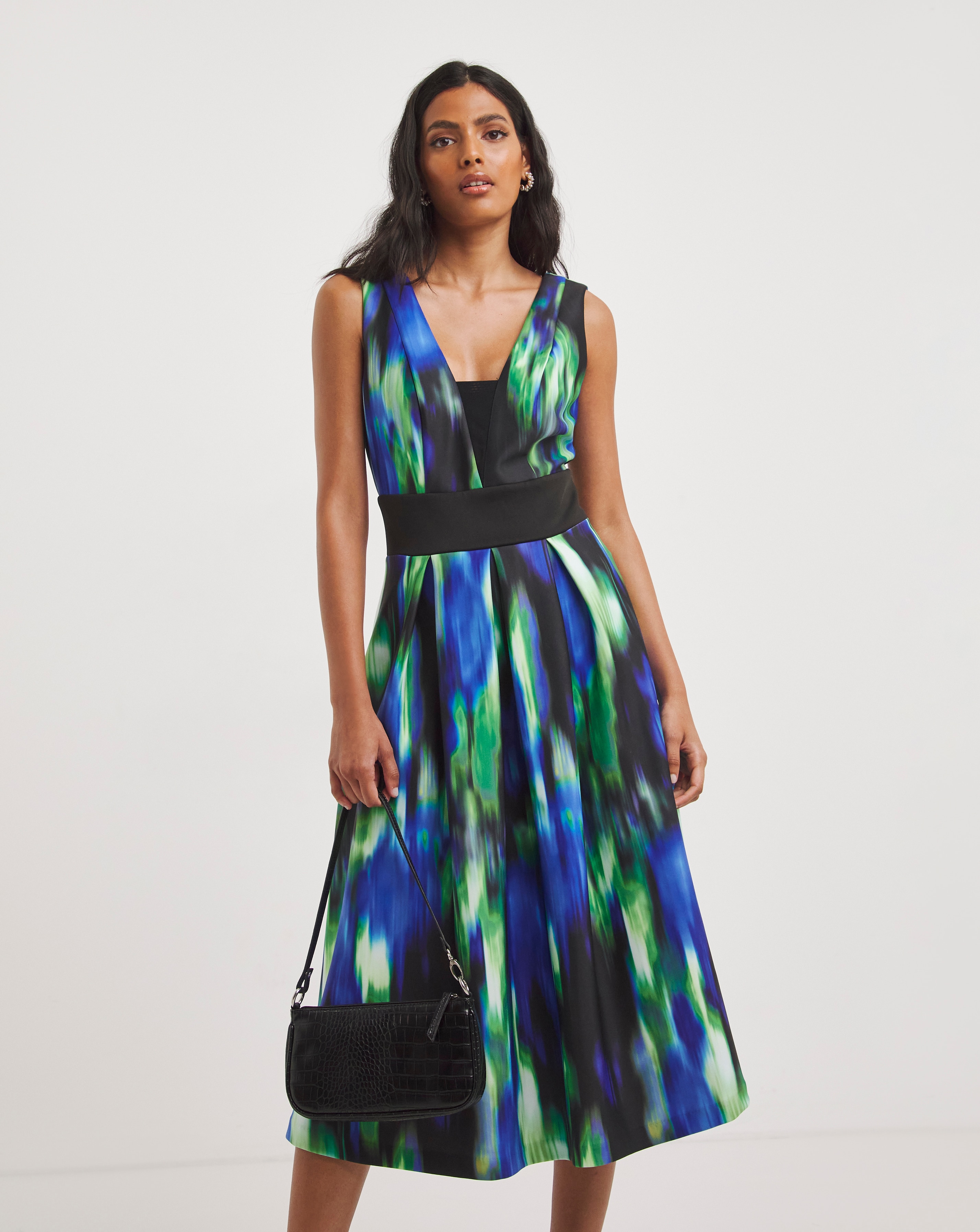 Joanna Hope Printed Scuba Prom Dress