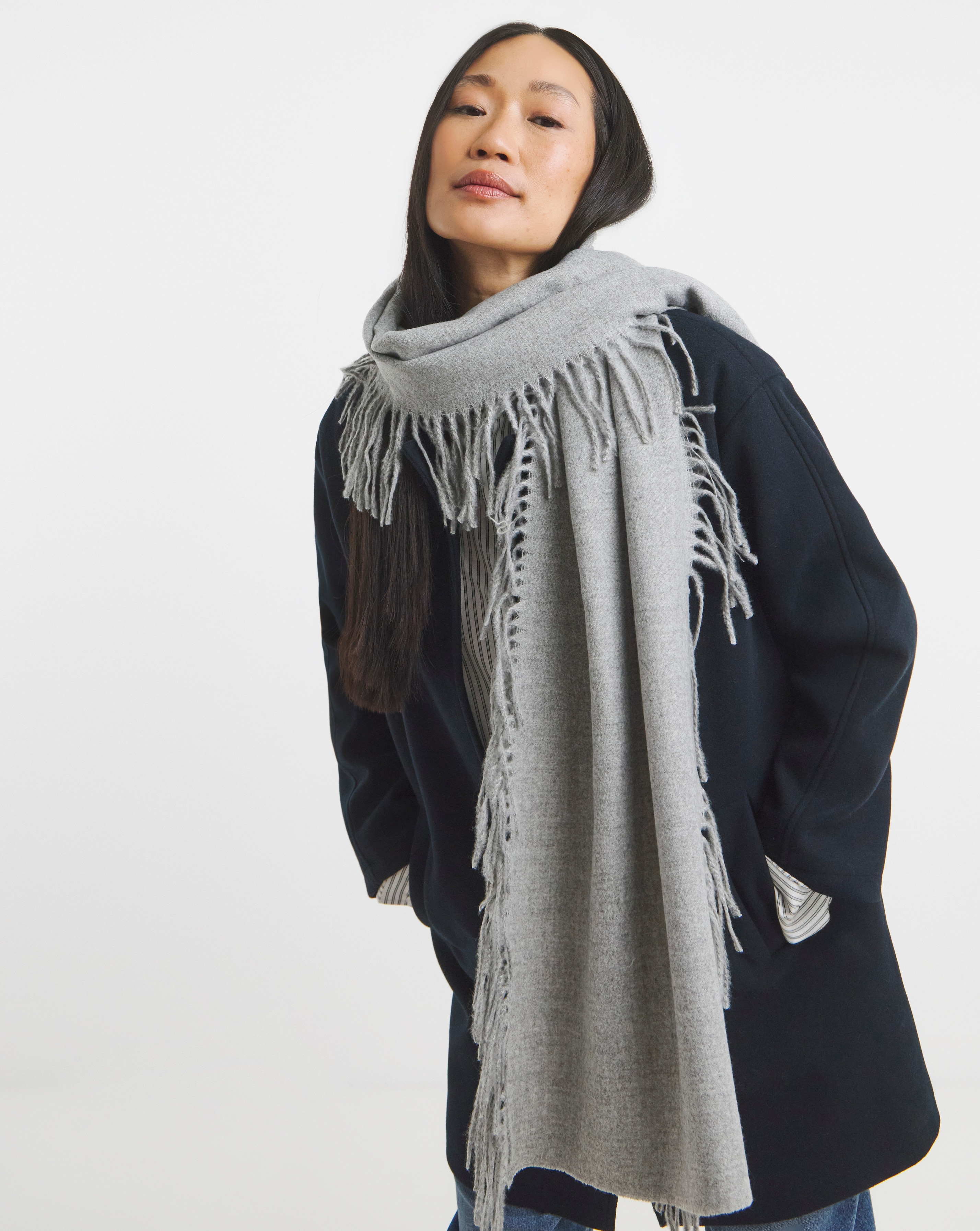 Fringe Detail Midweight Scarf