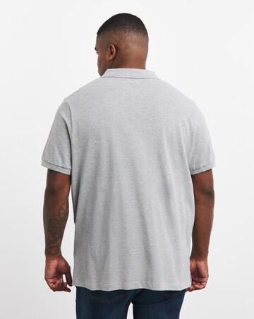 Grey Marl Pique Polo Reg