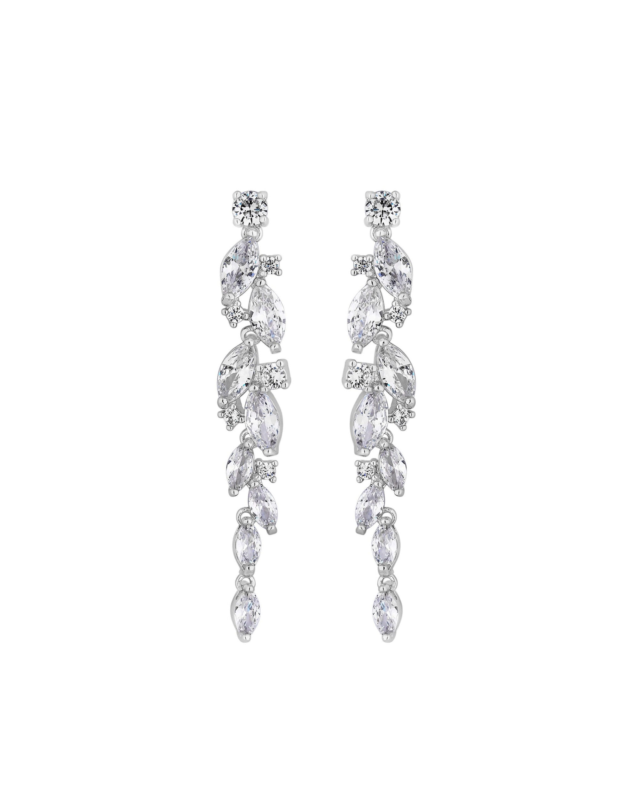 Jon Richard Clear Navette Earrings
