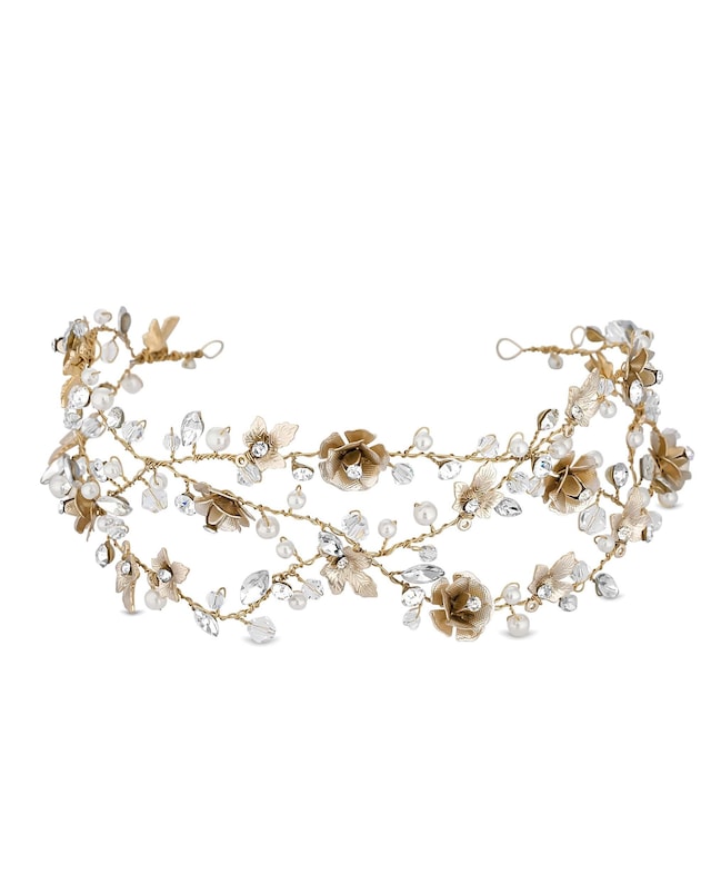 Jon Richard Sienna Gold Plated Floral Hair Vine