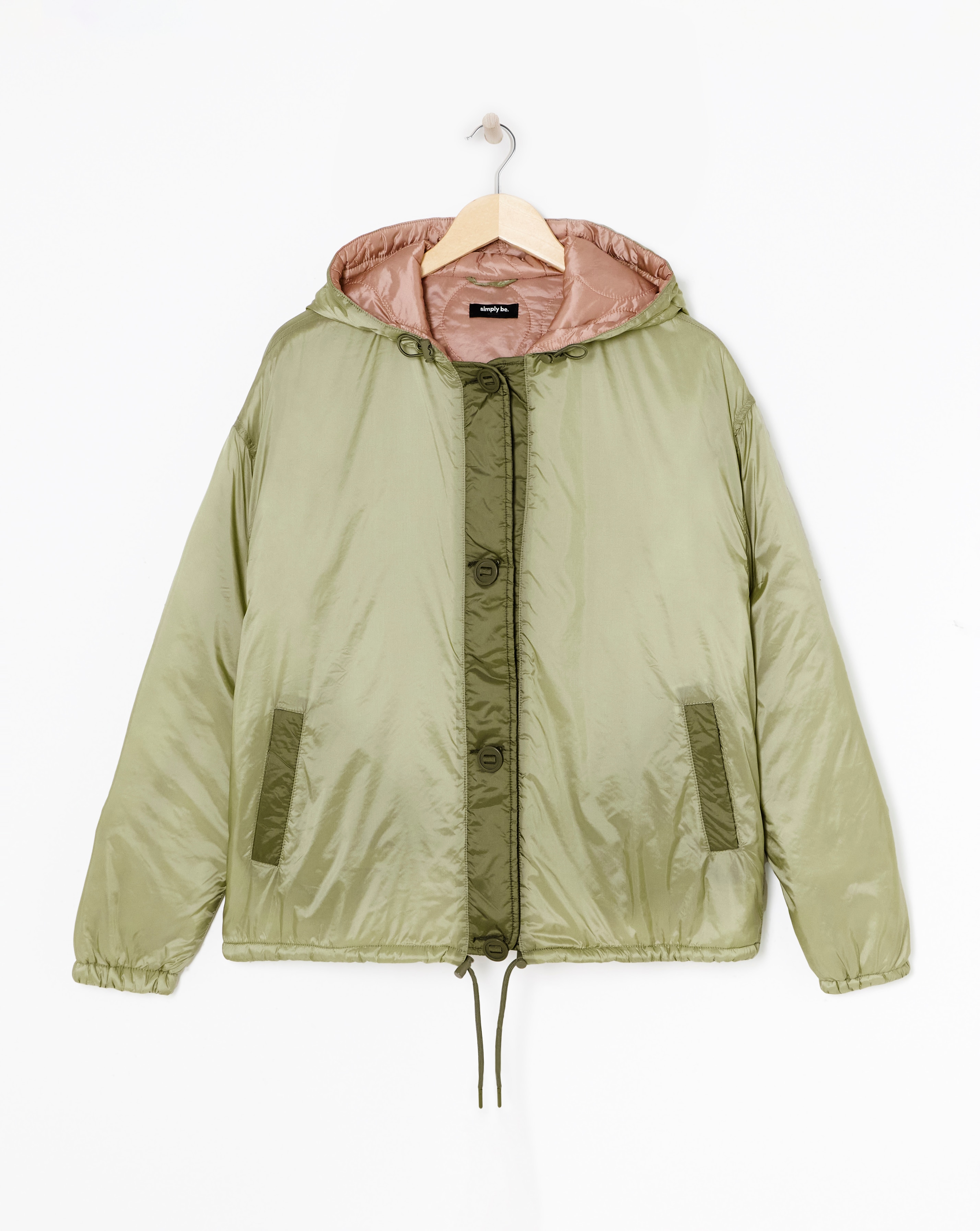 Sage Quilt Lined Parachute Bomber Jacket