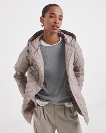 Taupe Short Quilted Jacket