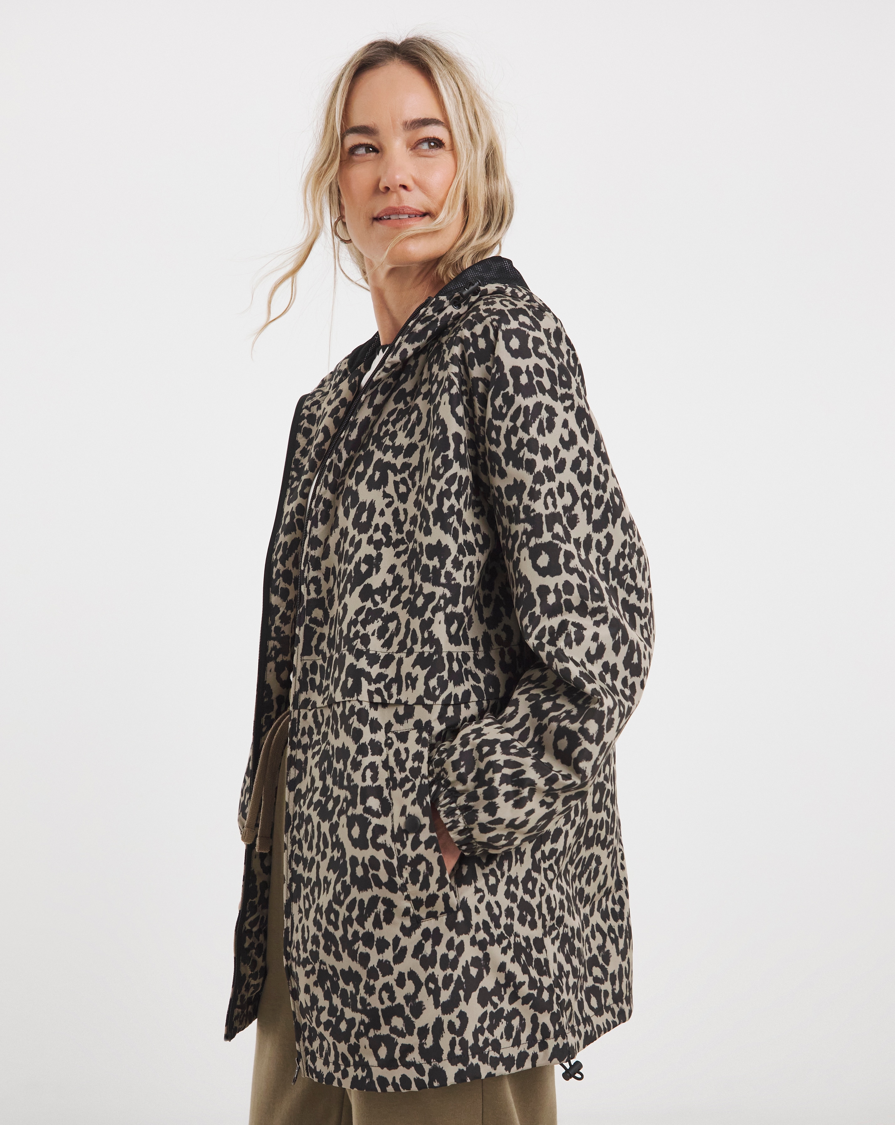 Leopard Short Lightweight Raincoat