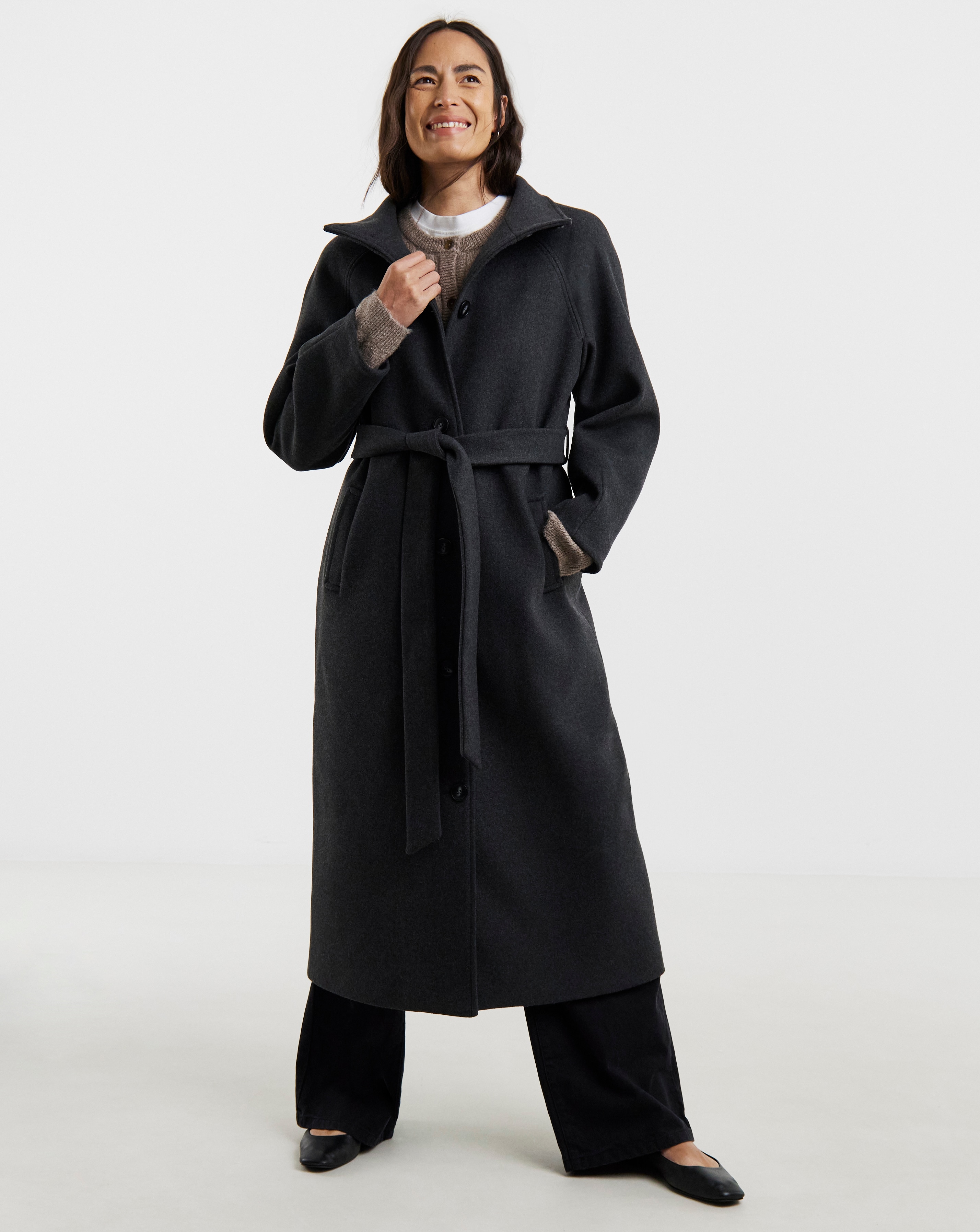 Funnel Neck Longline Coat