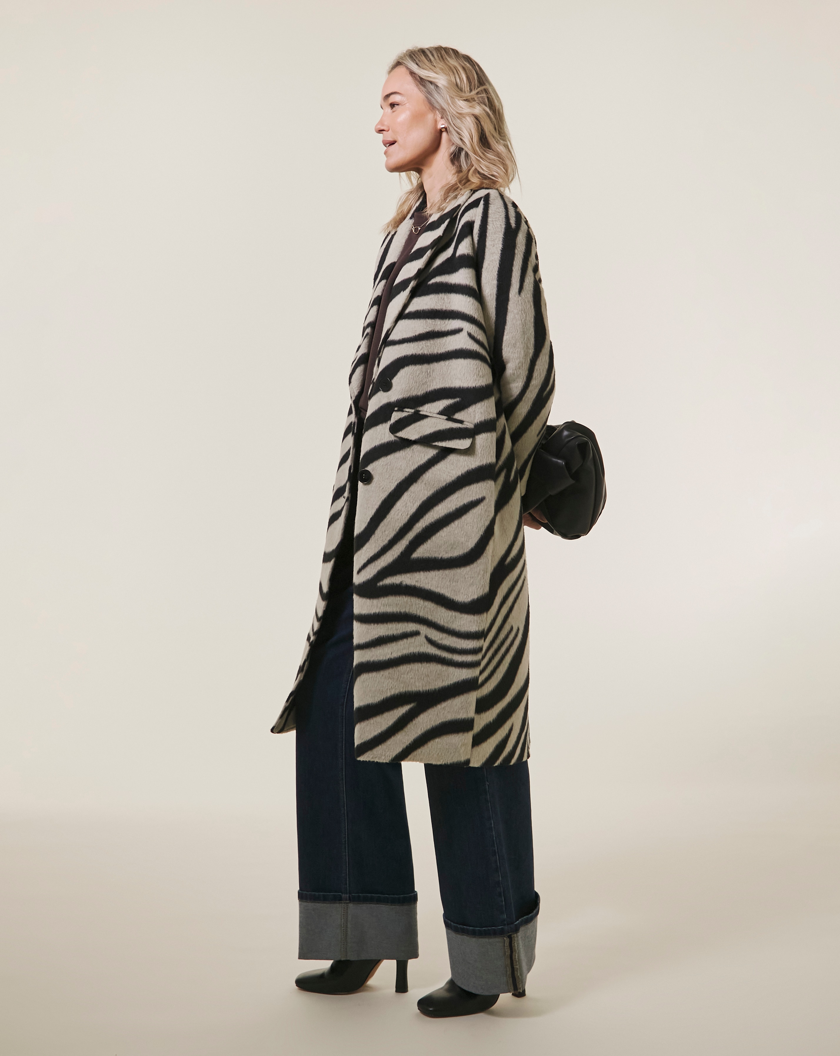 Zebra Printed Longline Coat