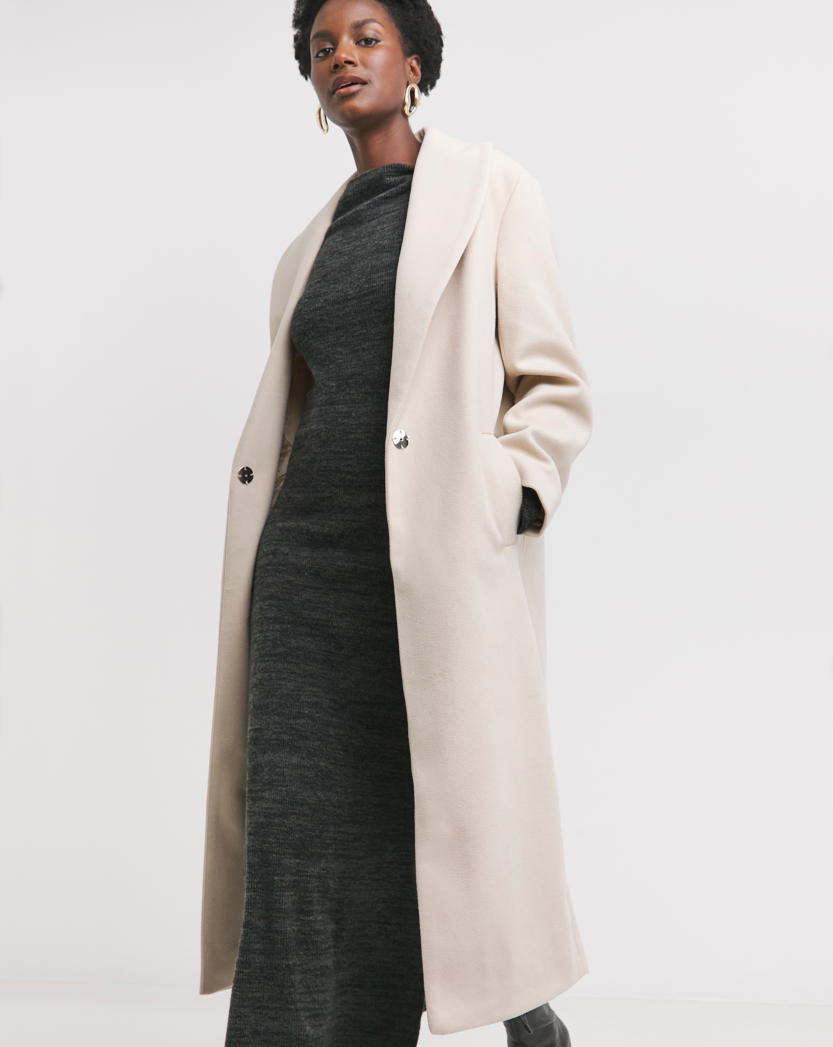 Cream Longline Coat