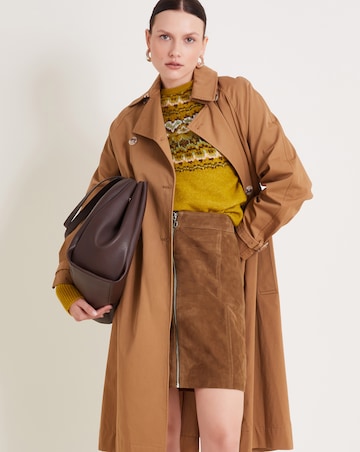 Monsoon Sienna Suede Zip Skirt