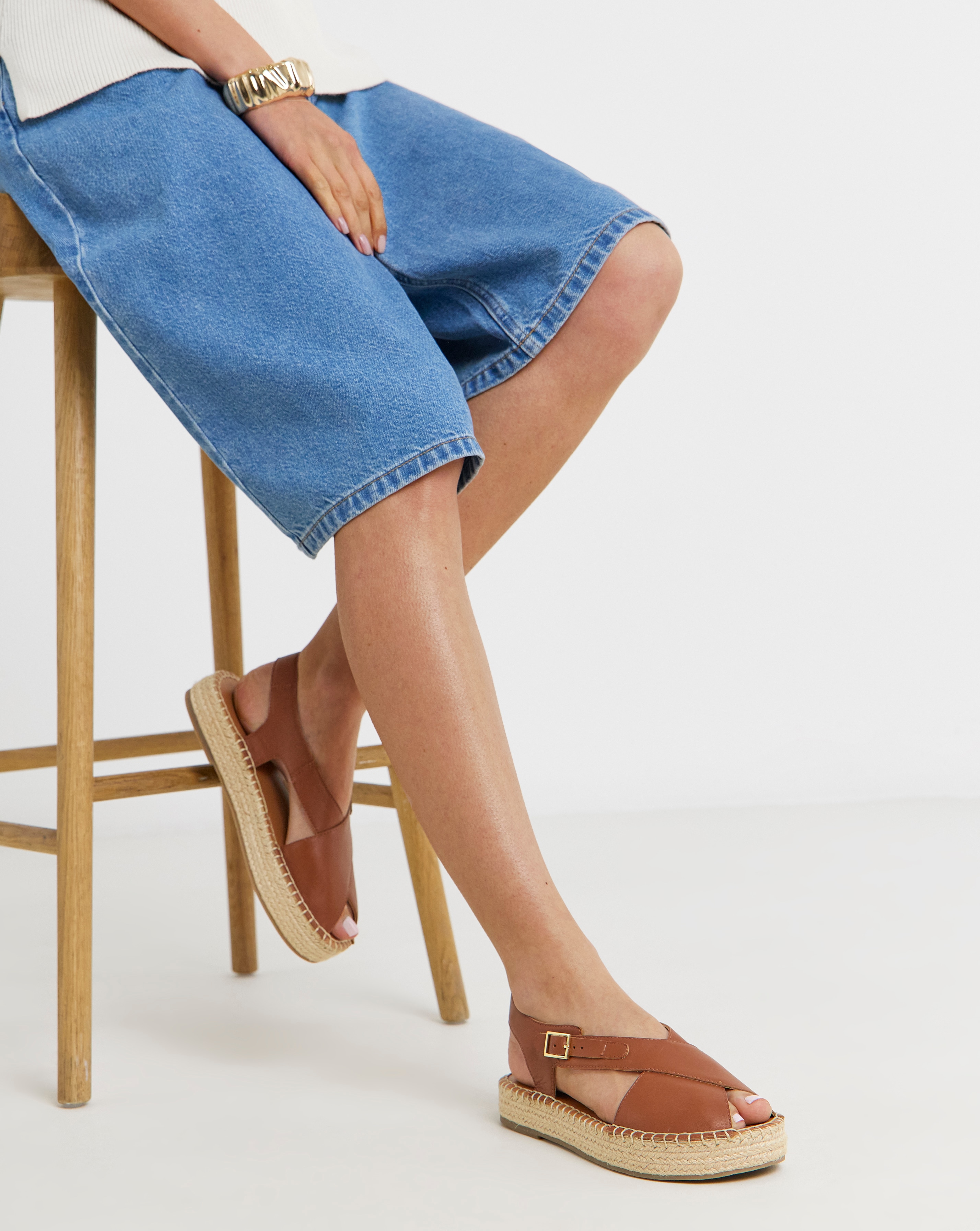 New In - Peep Toe Espadrille Sandal Ex Wide