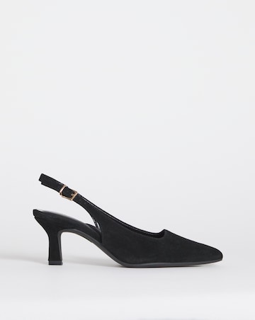 Verona Suede Pointed Toe Slingback Heels - Extra Wide Fit (EEE)