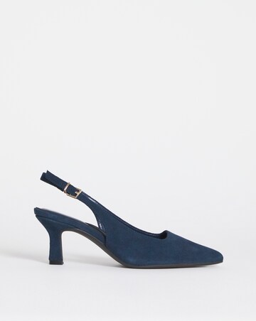 Verona Suede Pointed Toe Slingback Heels - Extra Wide Fit (EEE)