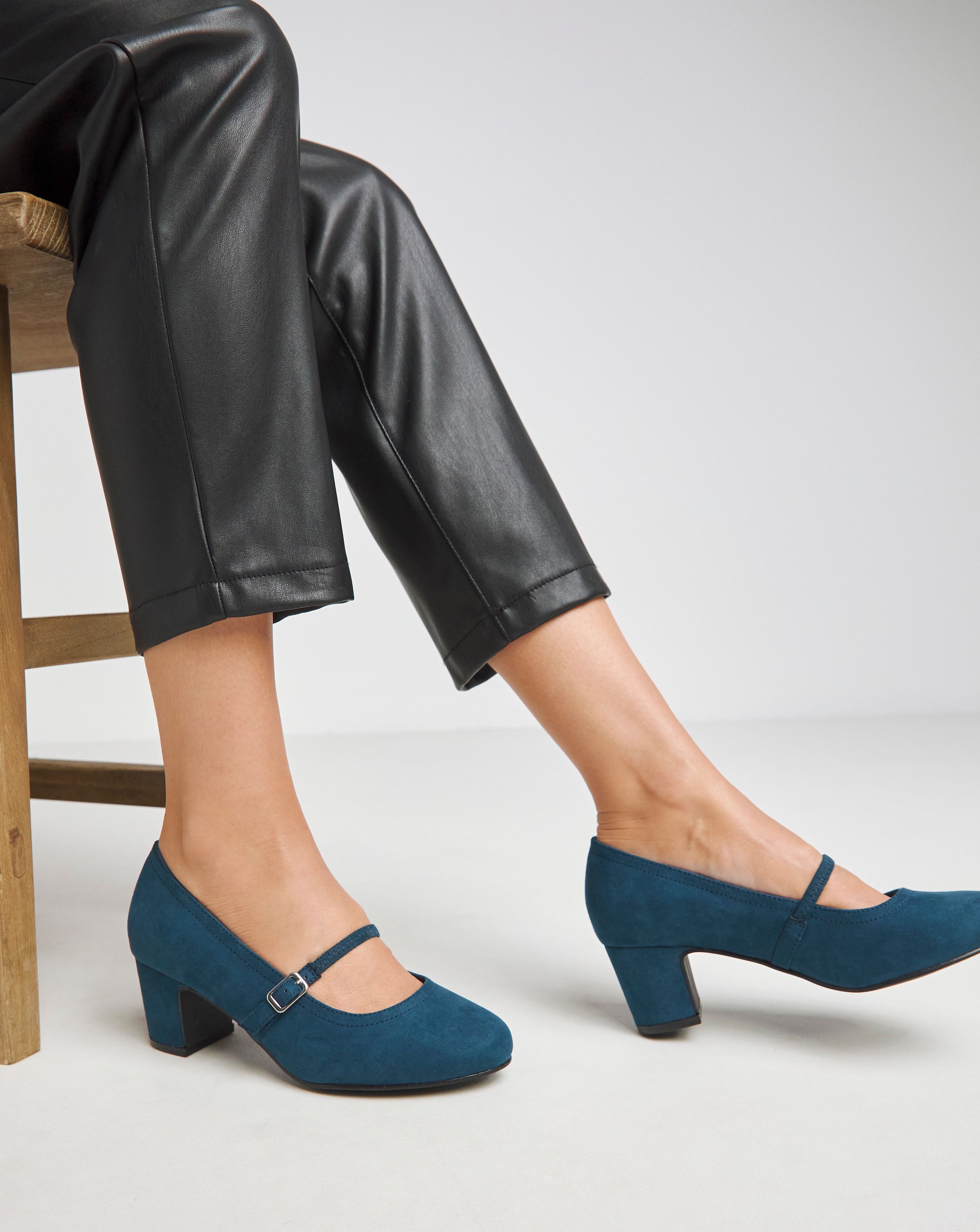 Low Block Heel Mary Jane Wide Fit