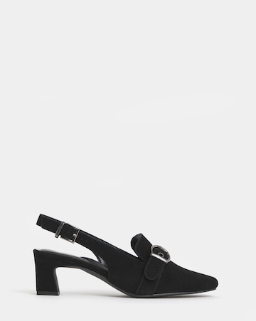 Sarah Buckle Detail Suede Slingback Shoes - Extra Wide Fit (EEE)