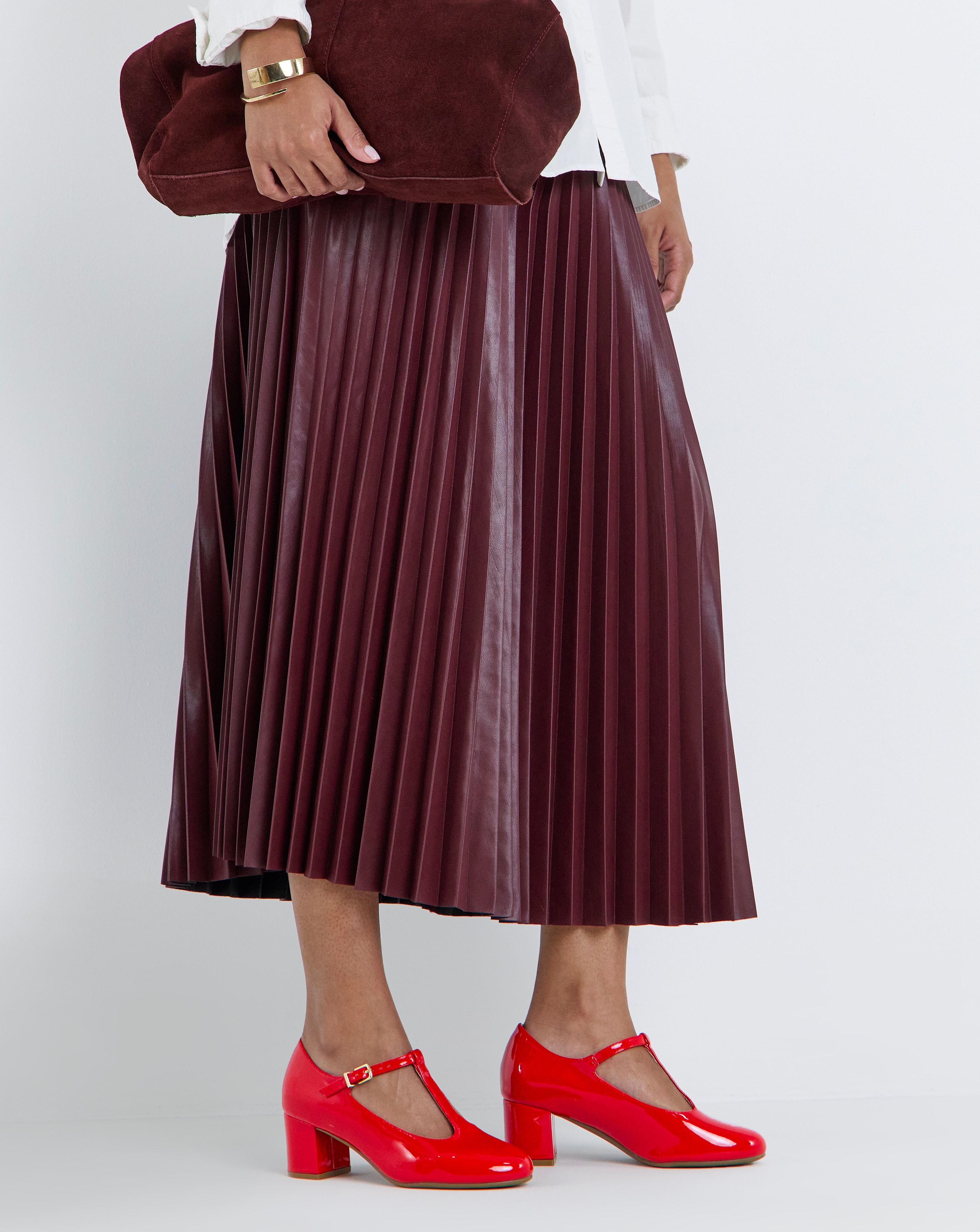 New In - T Bar Block Heel Shoes Wide