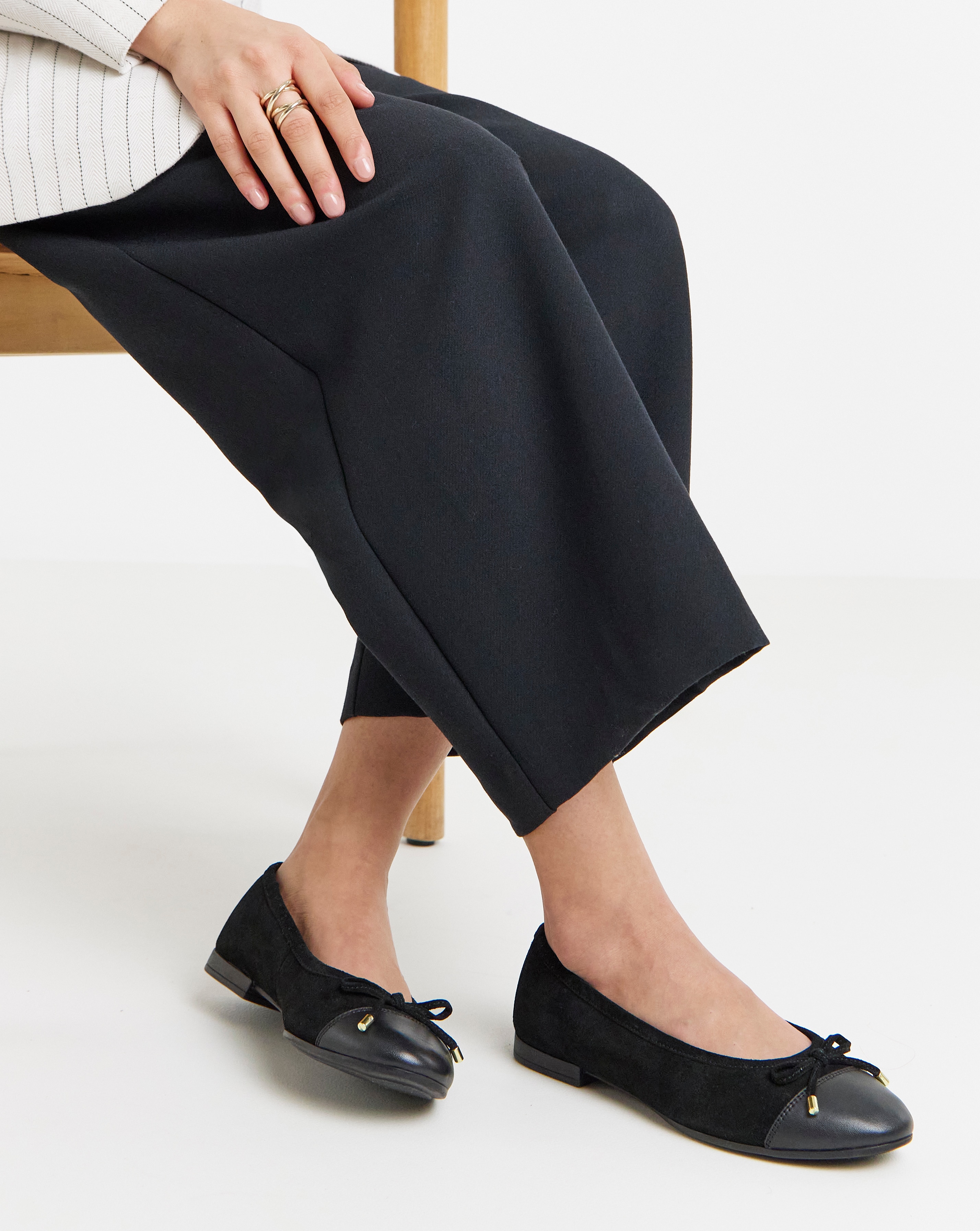 New In - Classic Leather Ballerina Shoes Wide