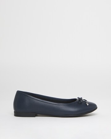 Vine Classic Toe Cap Leather Ballerina Shoes - Extra Wide Fit (EEE)