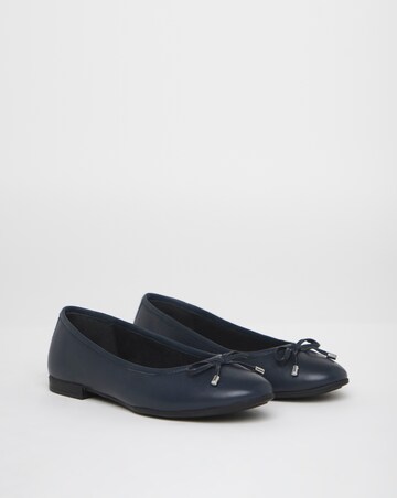 Vine Classic Toe Cap Leather Ballerina Shoes - Extra Wide Fit (EEE)