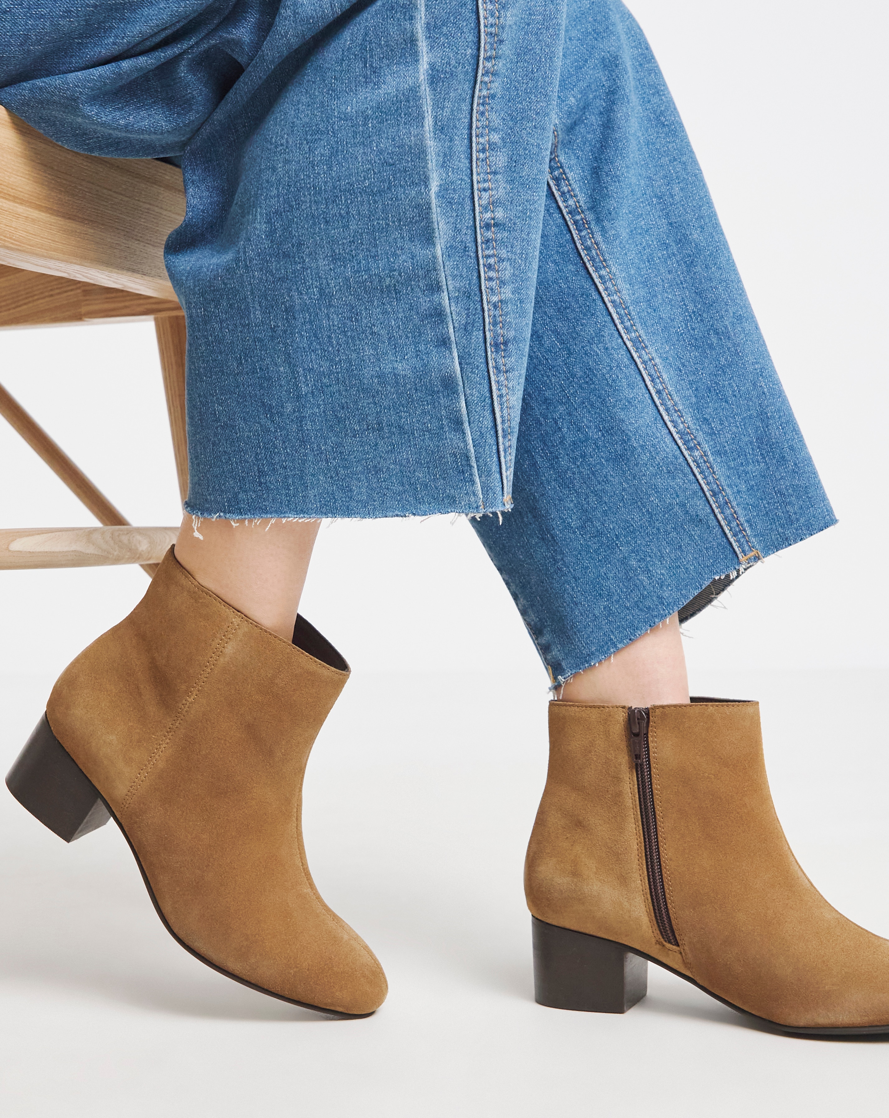 Low Block Heel Ankle Boot EEE Fit