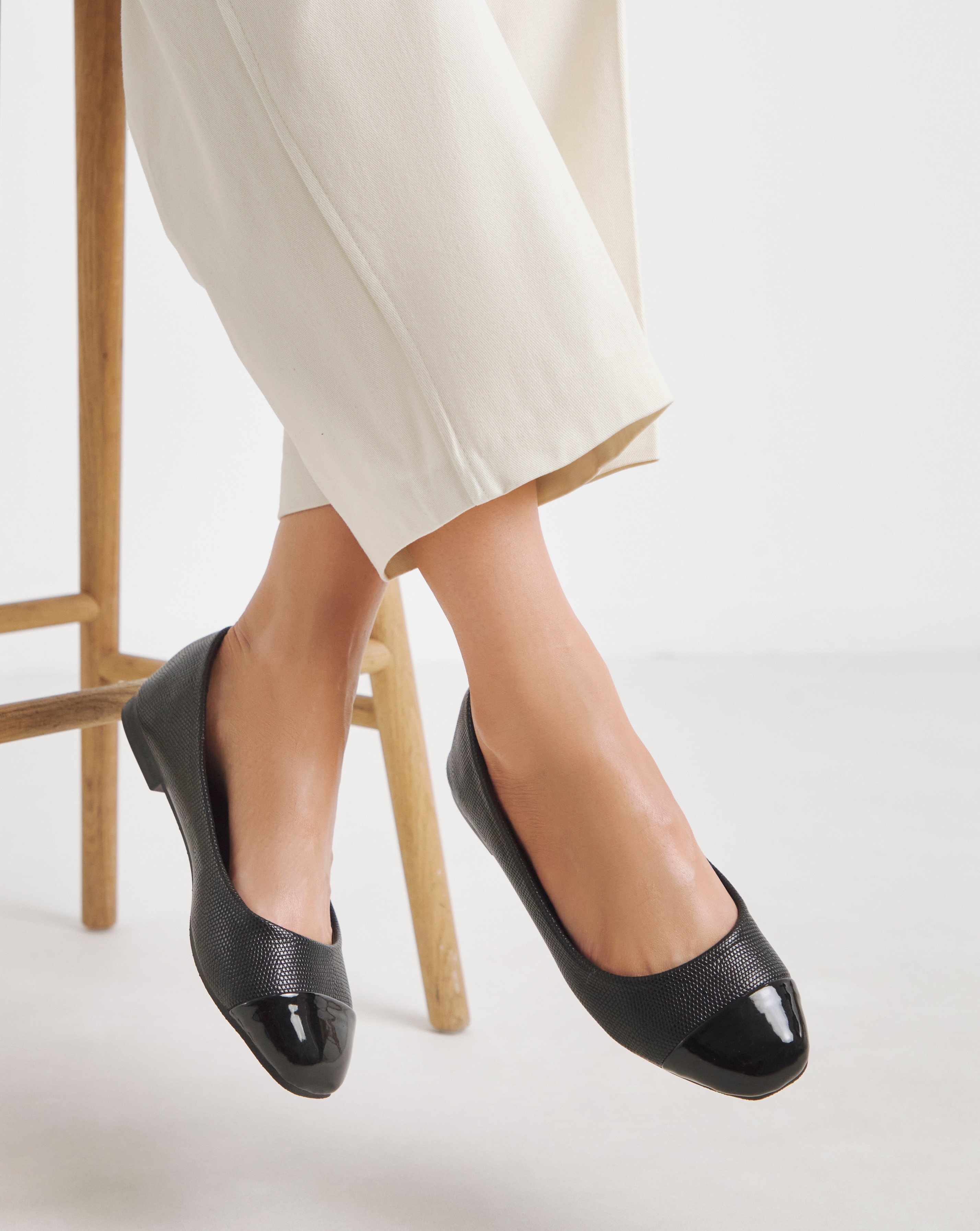 Toe Cap Ballerina Ex Wide