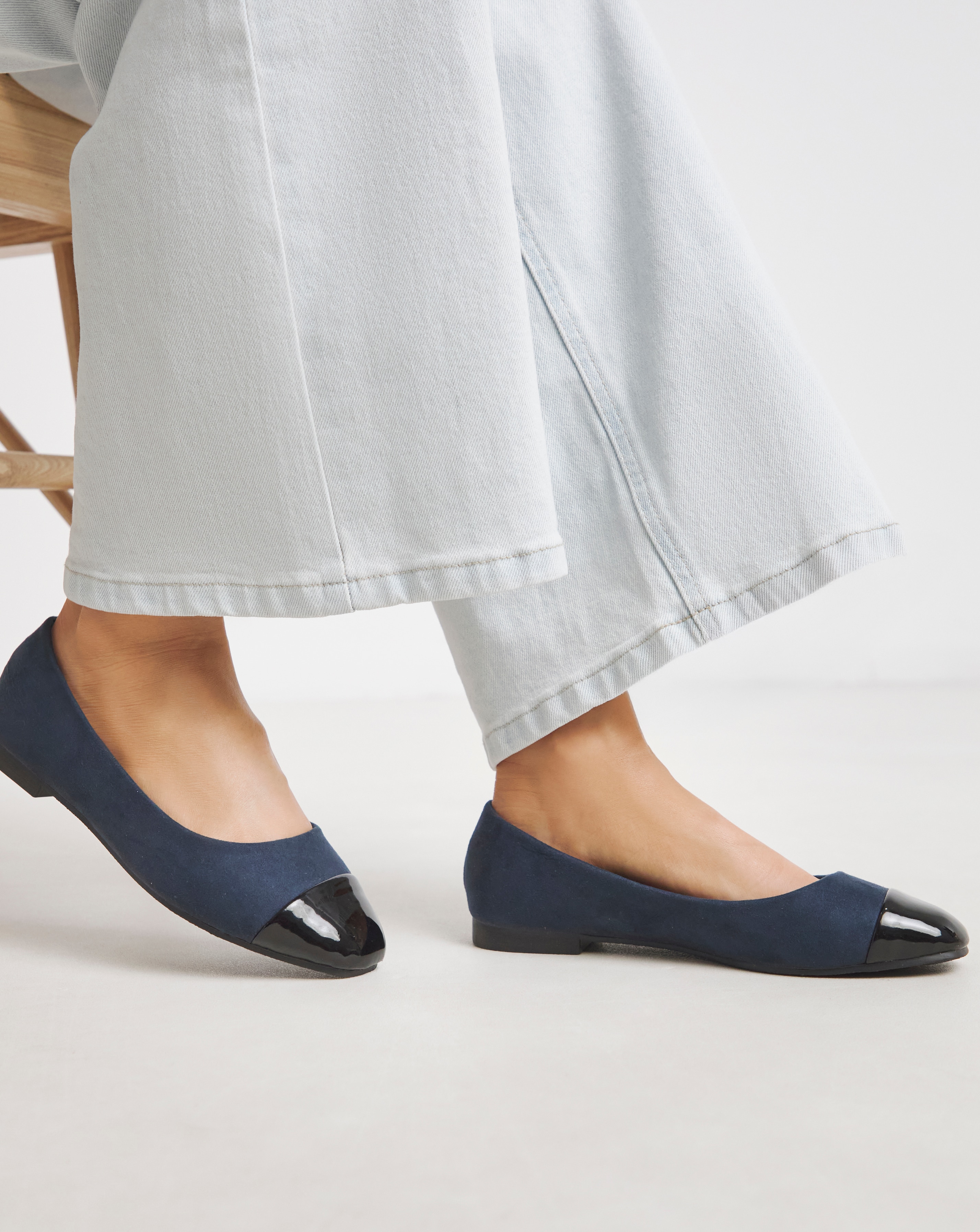 Toe Cap Ballerina Ex Wide