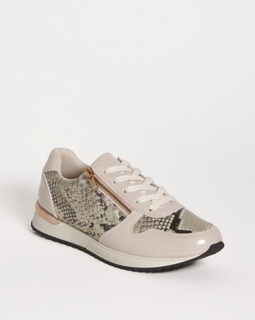Cushion Walk Lace Trainer With Side Zip EEE Fit