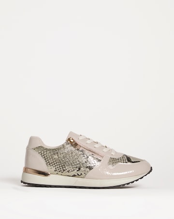 Cushion Walk Lace Trainer With Side Zip EEE Fit