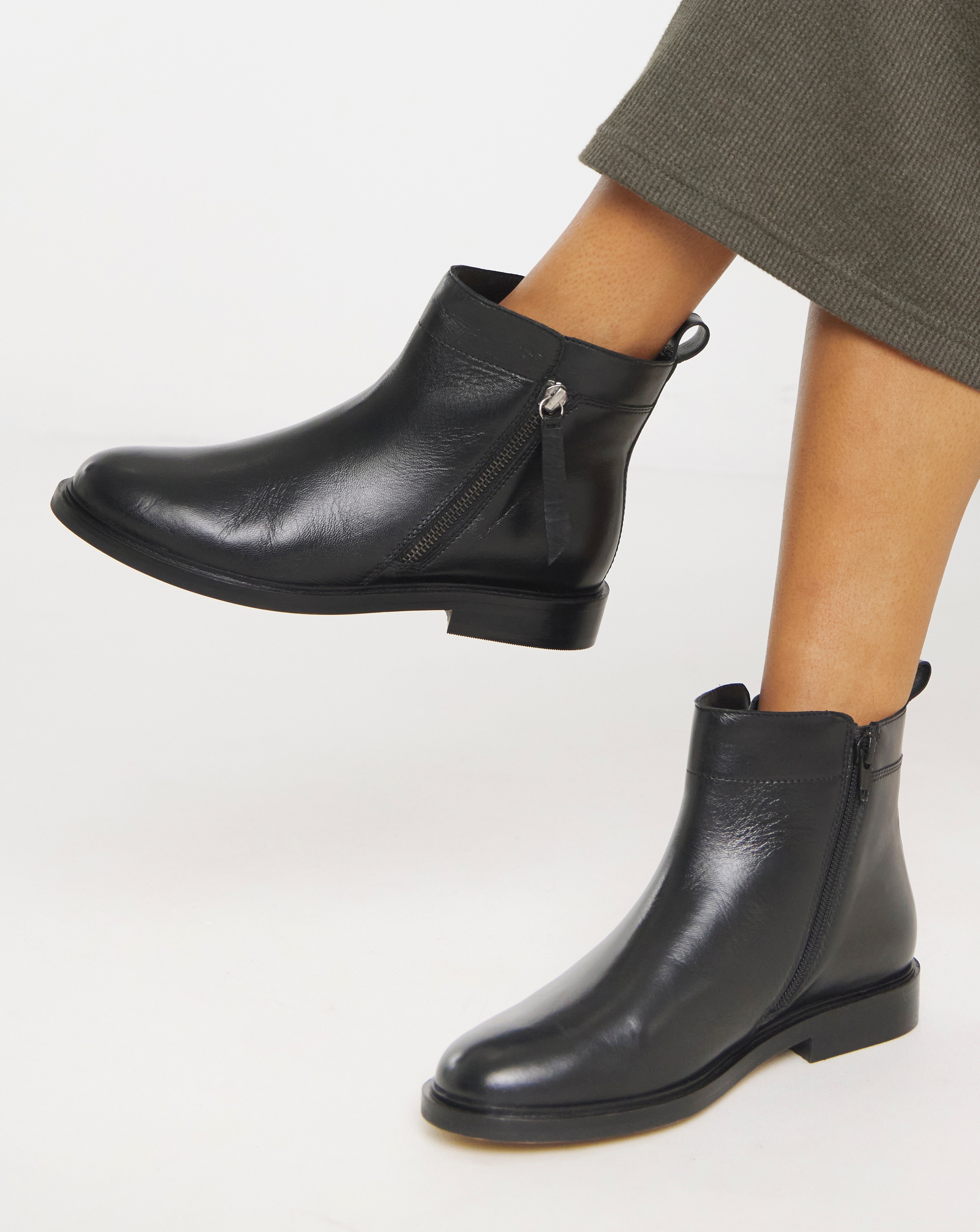 Side Zip Ankle Boots E Fit