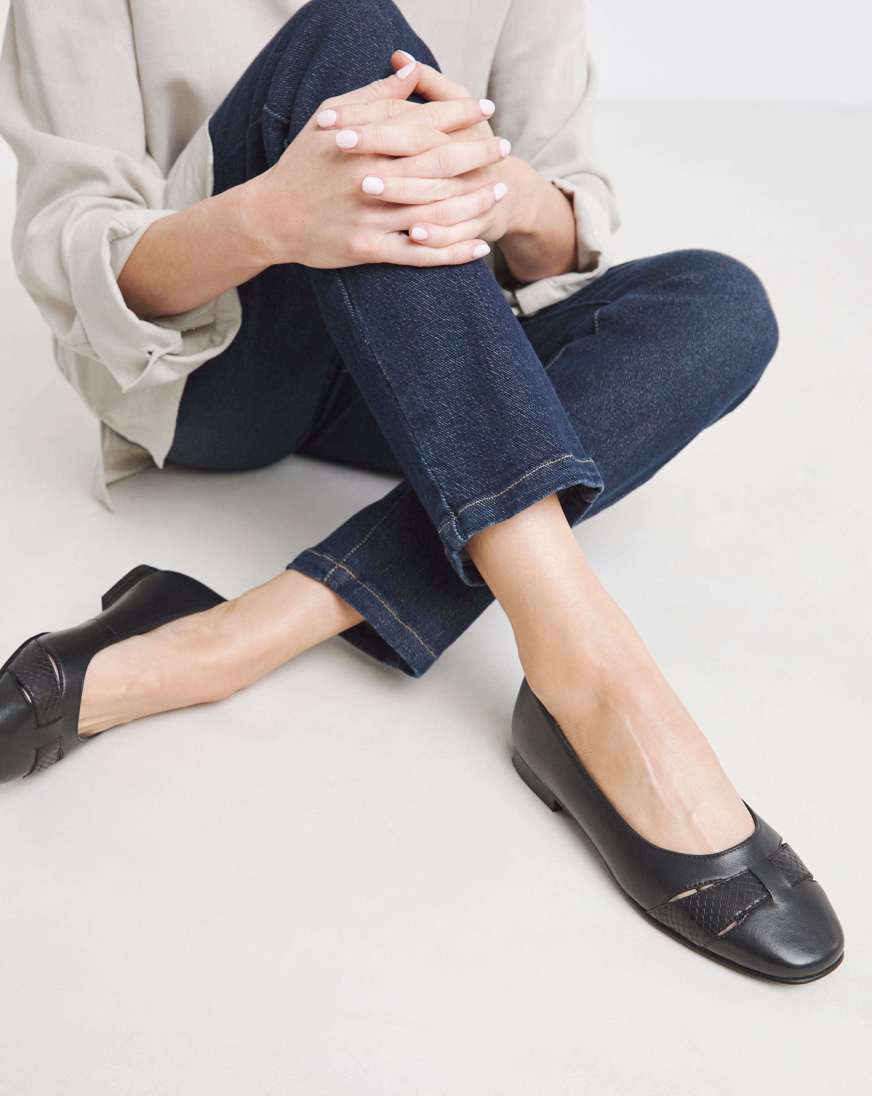 Cut Out Detail Ballerina Wide