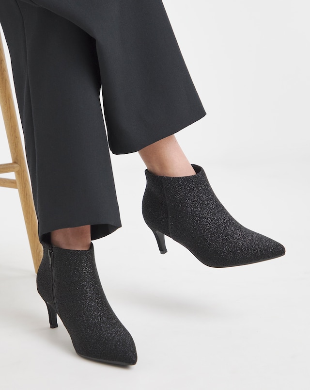 Cairns Kitten Heel Pointed Toe Ankle Boots - Extra Wide Fit (EEE)