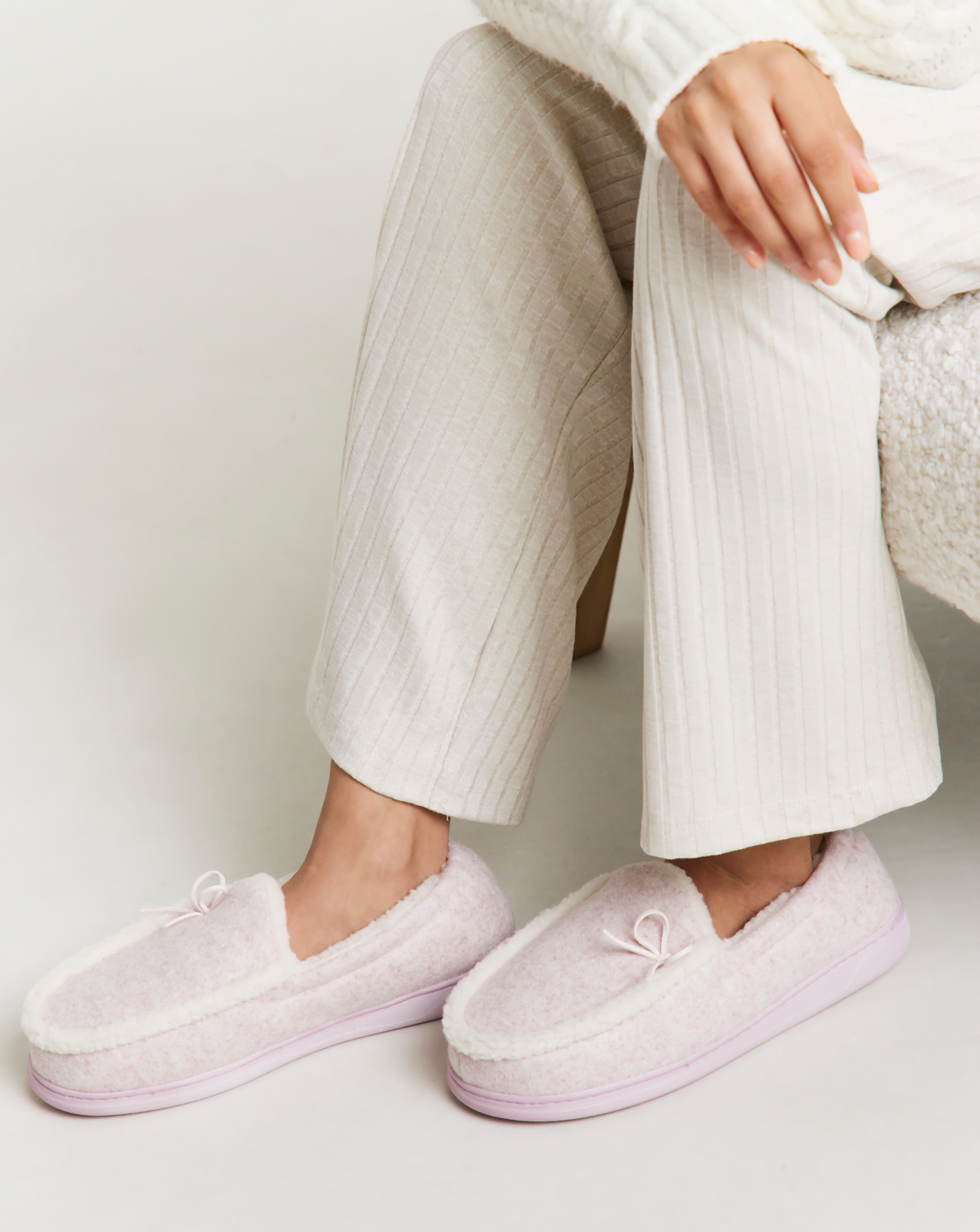 Full Slipper With Bow Ex Wide Fit