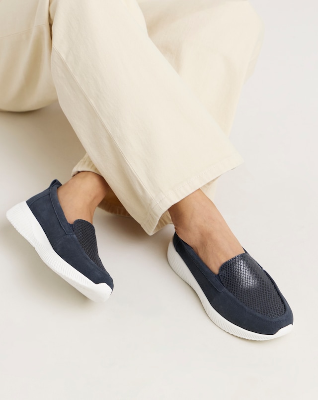 Heavenly Soles Fia Sporty Leather Loafer - Wide Fit (E)