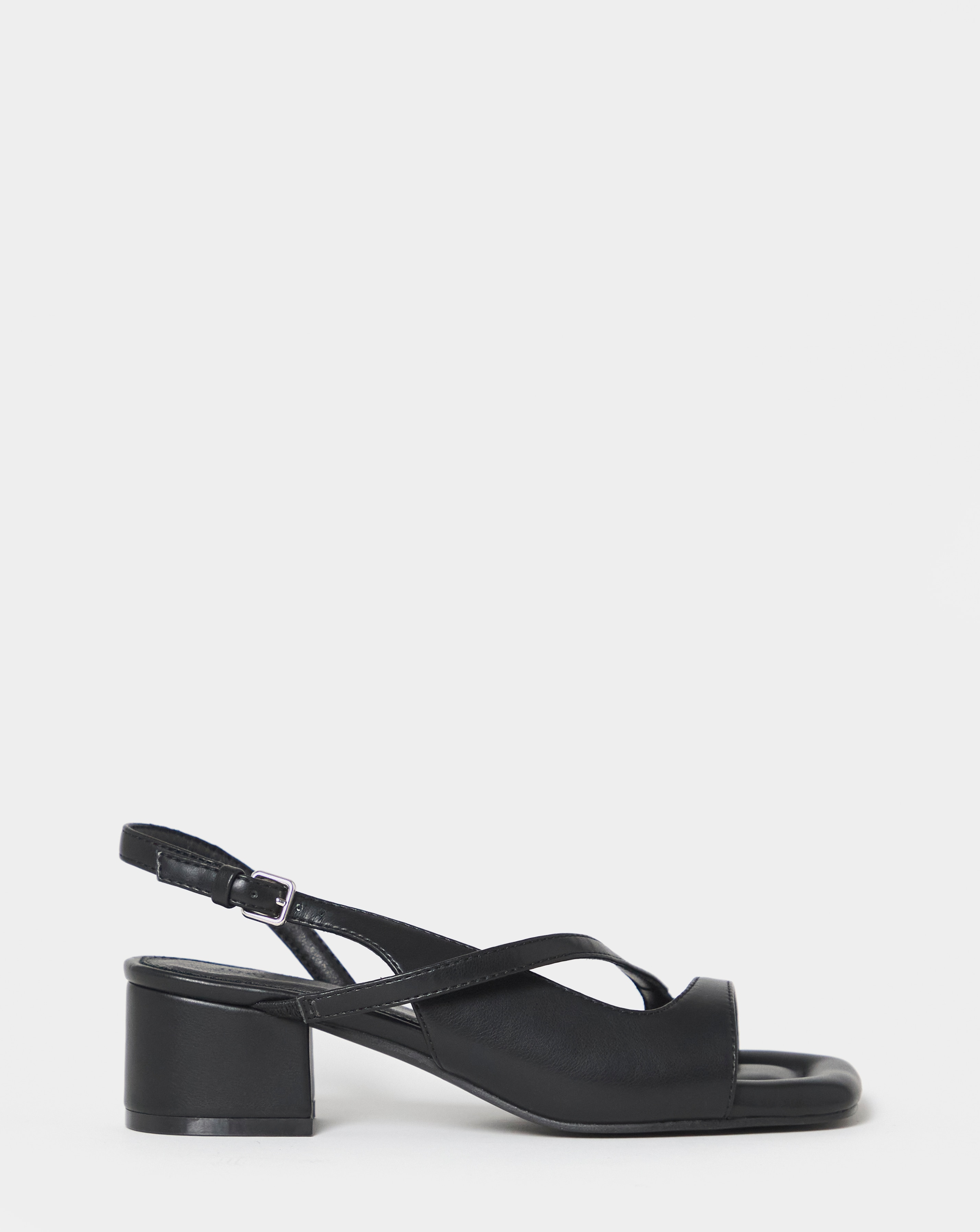 Hera Low Block Heel Crossover Slingback Sandals - Extra Wide Fit