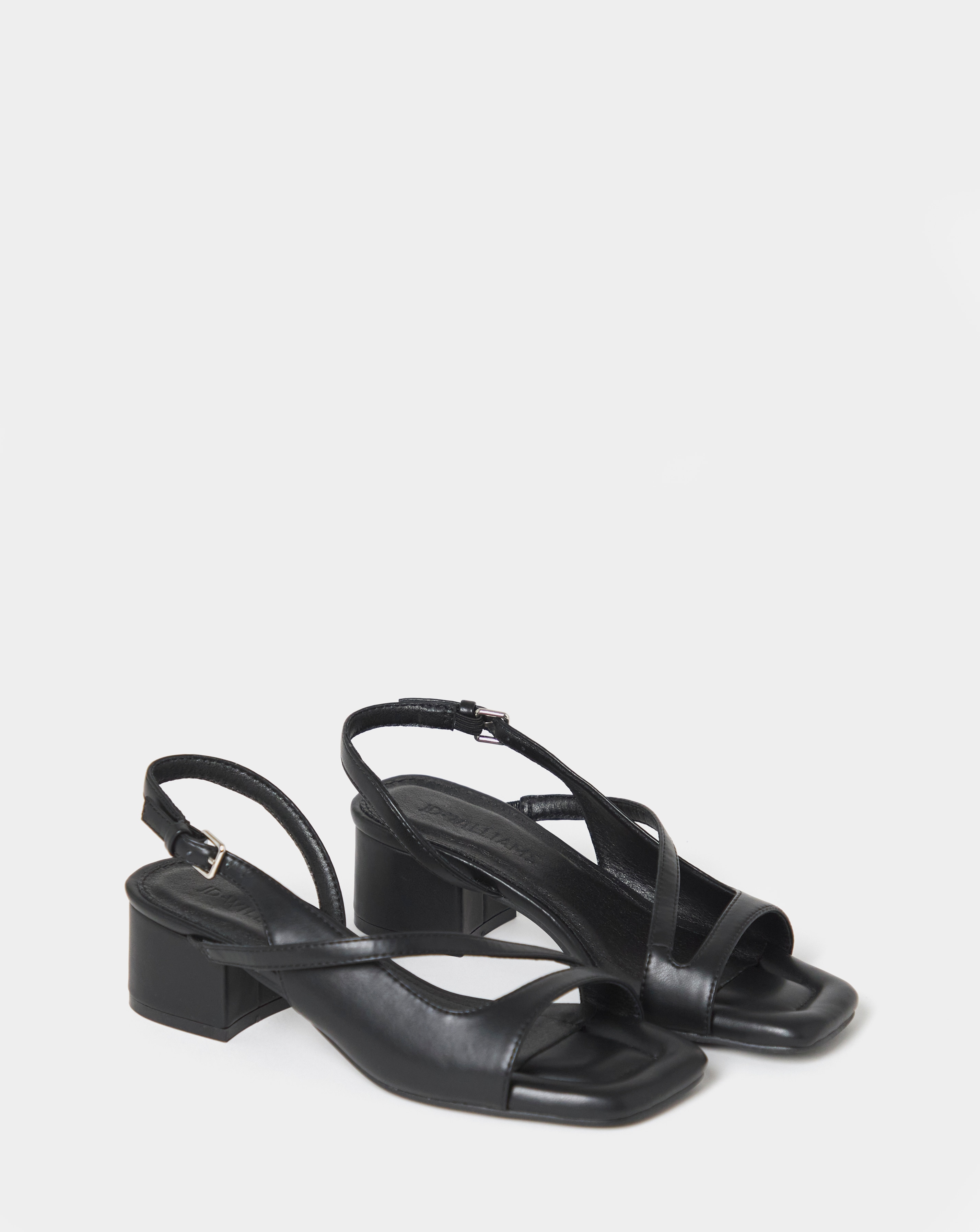 Hera Low Block Heel Crossover Slingback Sandals - Extra Wide Fit