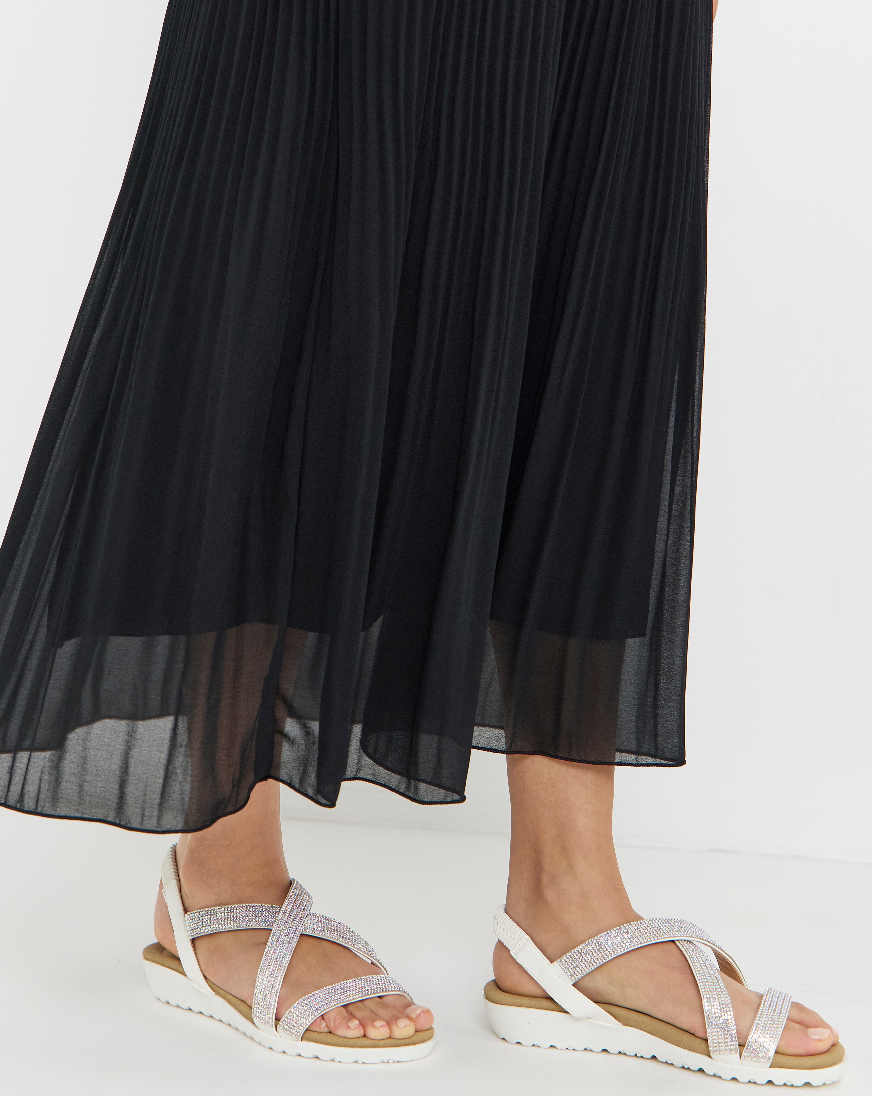 New In - Low Wedge Diamante Sandal Wide