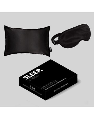 Sleep London Silk Pillowcase & Eyemask Set - Black