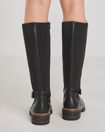 Knee High Elasticated Boots Wide E Fit