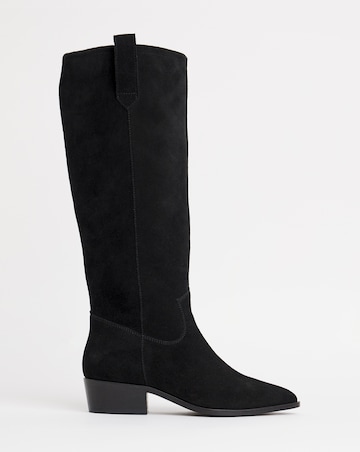 Knee Hi Suede Cowboy Boot Ex Wide Fit