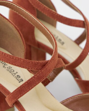 Quinn Two Part Heels With Crossover Straps - Extra Wide Fit (EEE)