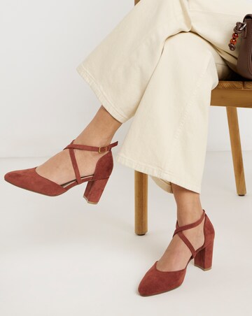 Quinn Two Part Heels With Crossover Straps - Extra Wide Fit (EEE)