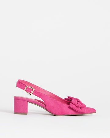 Gianna Low Block Heel Slingback With Bow - Extra Wide Fit (EEE)
