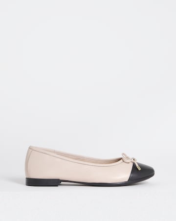 Vine Leather Ballerina With Toe Cap - Wide Fit (E)