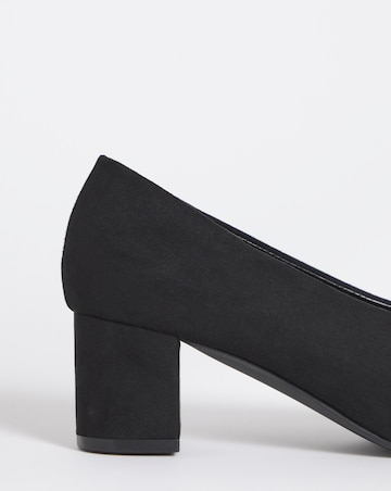 Jaida V Cut Heeled Court Shoes - Extra Wide Fit (EEE)