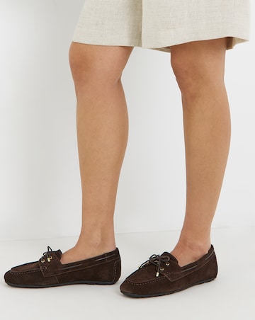 Nina Classic Leather Boat Shoes - Extra Wide Fit (EEE)