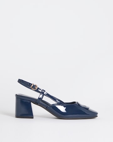 Luella Heeled Slingbacks With Buckle Trim - Extra Wide Fit (EEE)
