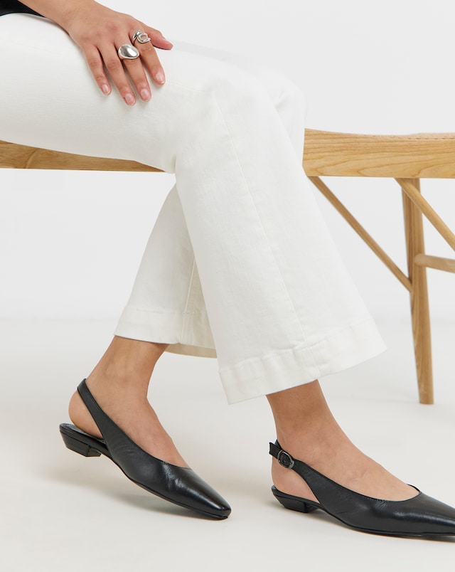 Reed Square Toe Leather Slingback Shoes - Extra Wide Fit (EEE)