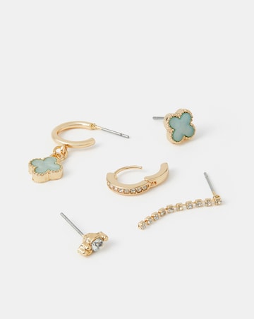 Accessorize 5-Pack Clover Stud & Hoop