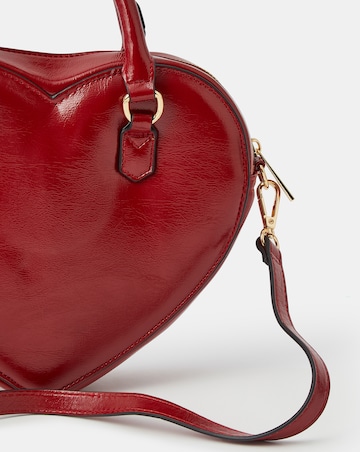 Accessorize Patent Heart Crossbody Bag