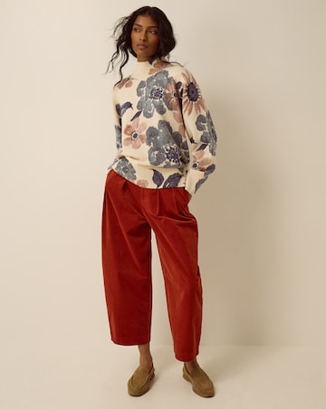 Monsoon Olive High Neck Floral Jumper