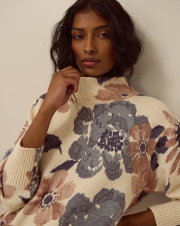 Monsoon Olive High Neck Floral Jumper