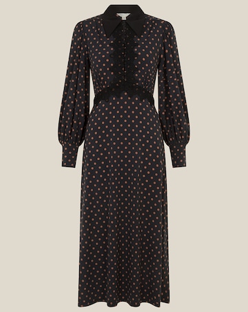 Monsoon Sally Lace Polka Dot Midi Dress